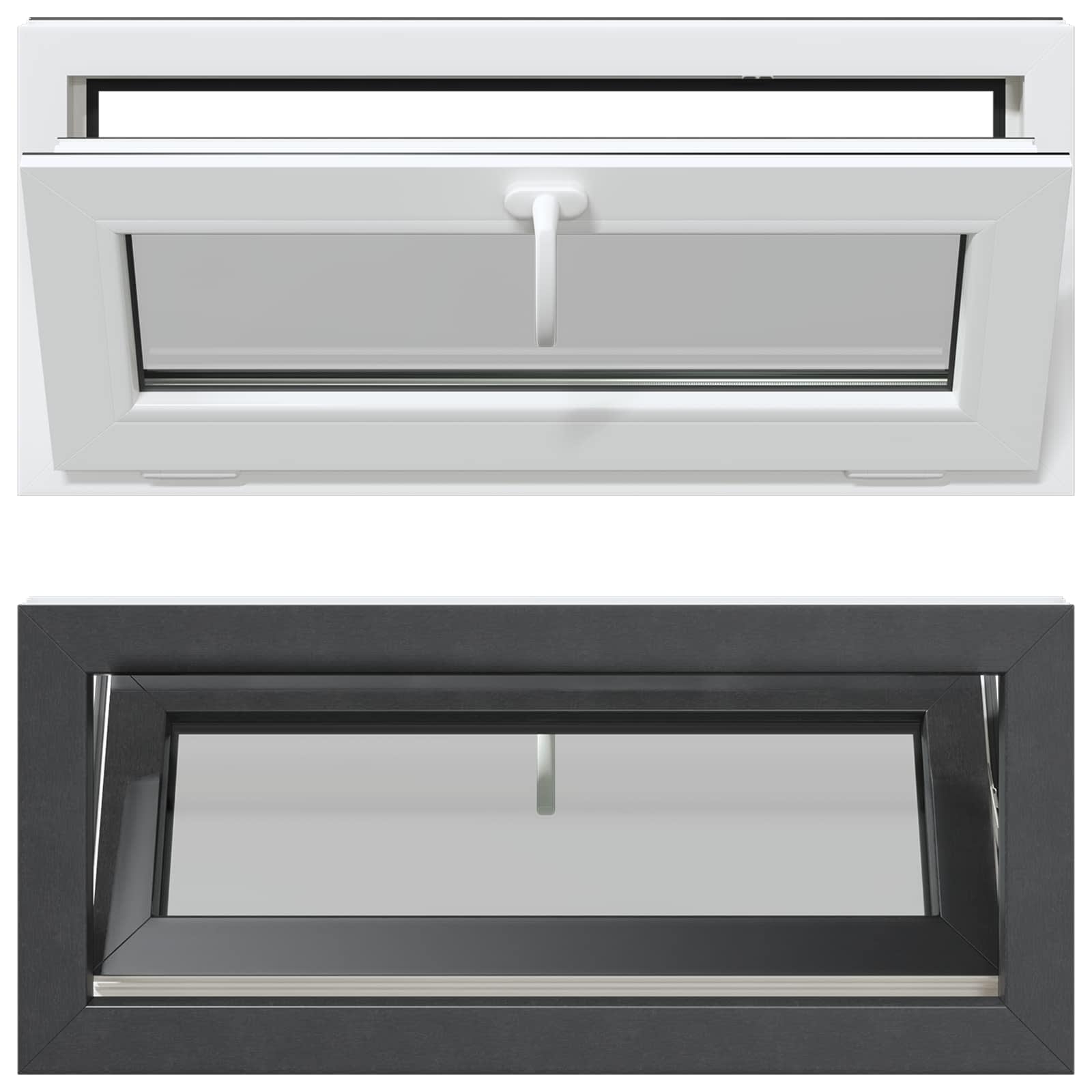 Finestra per Soffitta RISOR 90 x 40 cm PVC e Vetro Antracite | homemem39