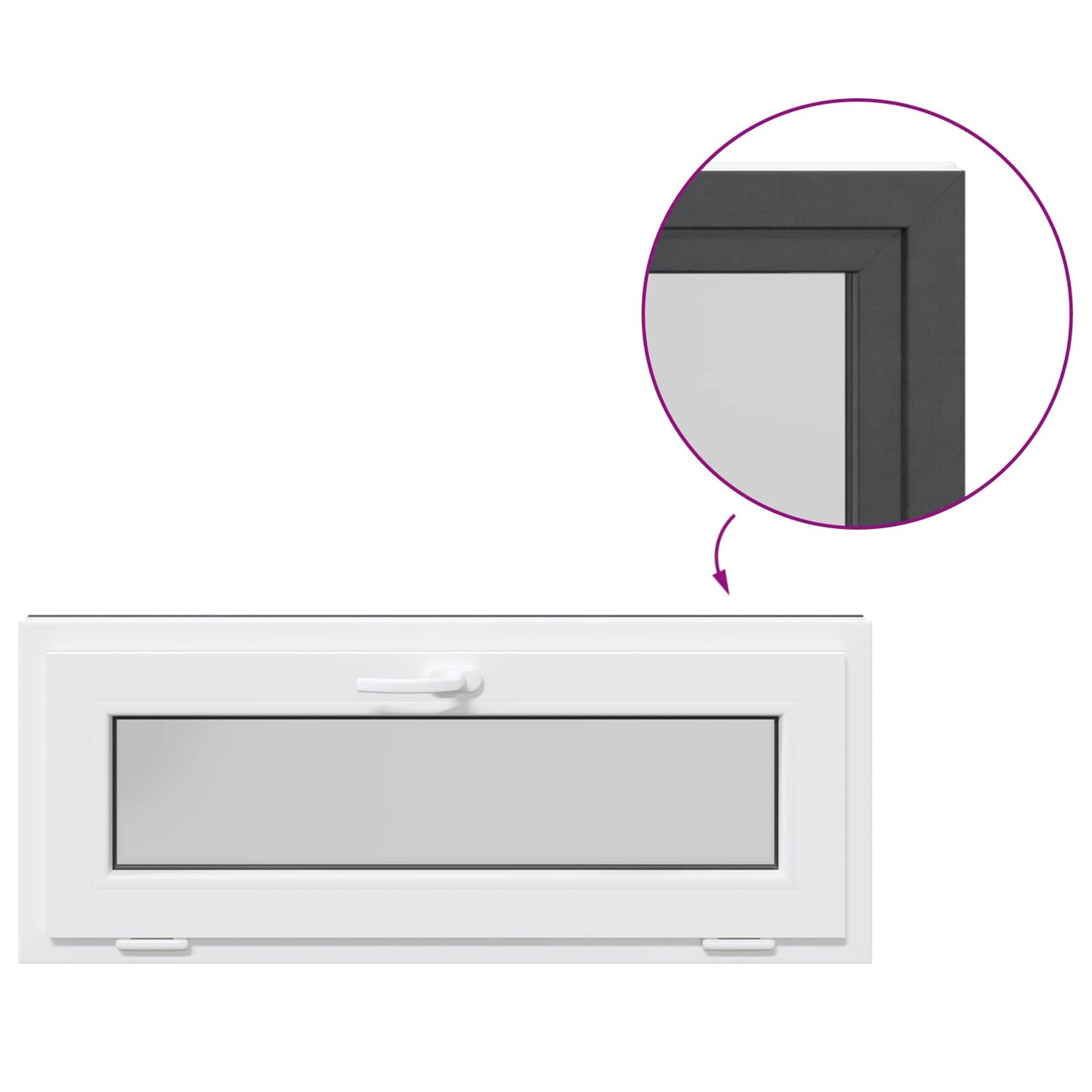 Finestra per Soffitta RISOR 100 x 40 cm PVC e Vetro Antracite | homemem39