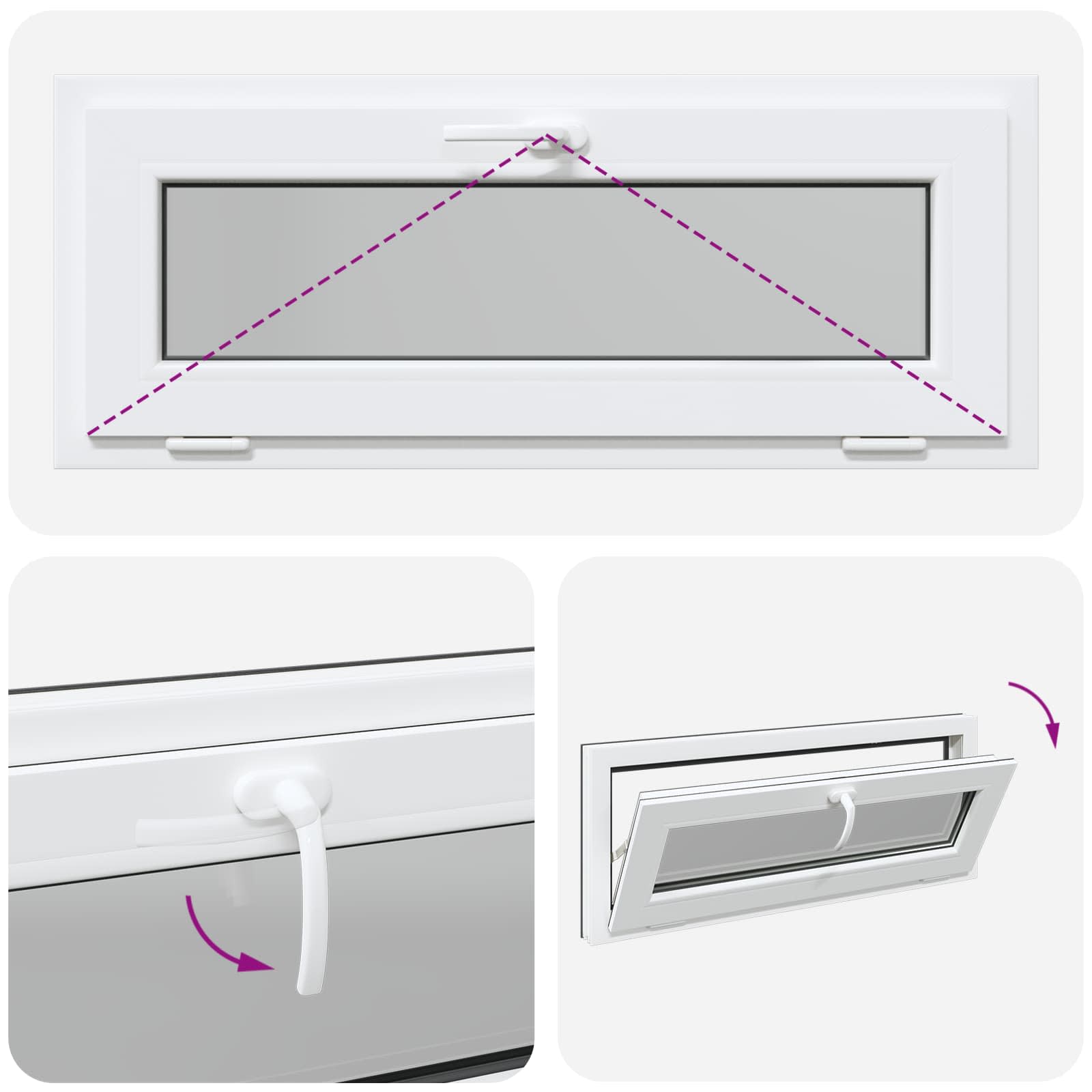 Finestra per Soffitta RISOR 100 x 40 cm PVC e Vetro Antracite | homemem39