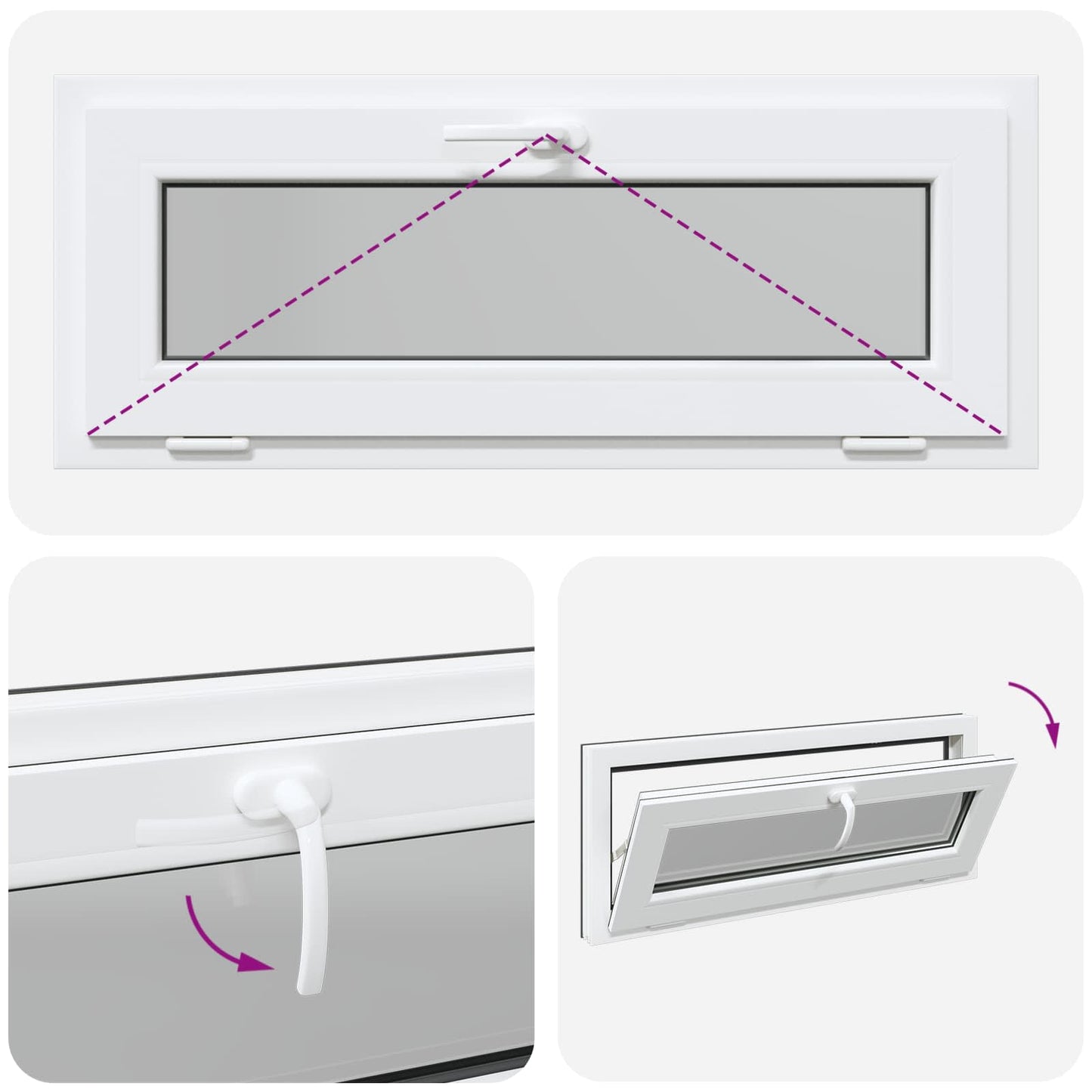 Finestra per Soffitta RISOR 100 x 40 cm PVC e Vetro Antracite | homemem39