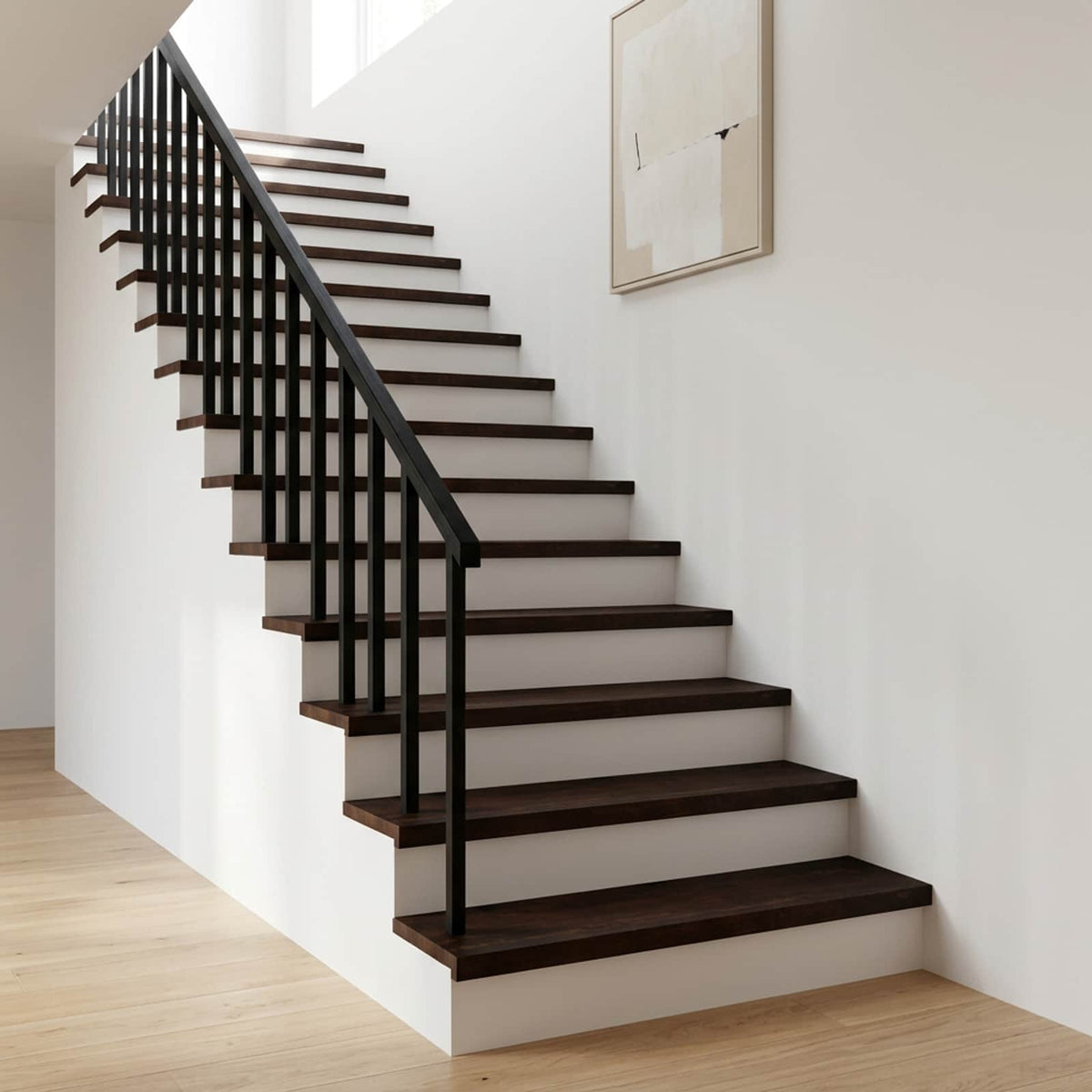 Tappeti per scale 4 pz 100 x 25 x 2 cm Marrone Scuro | homemem39