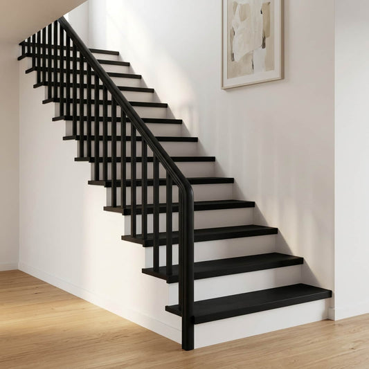 Tappeti per scale 8 pz 80 x 25 x 2 cm Nero