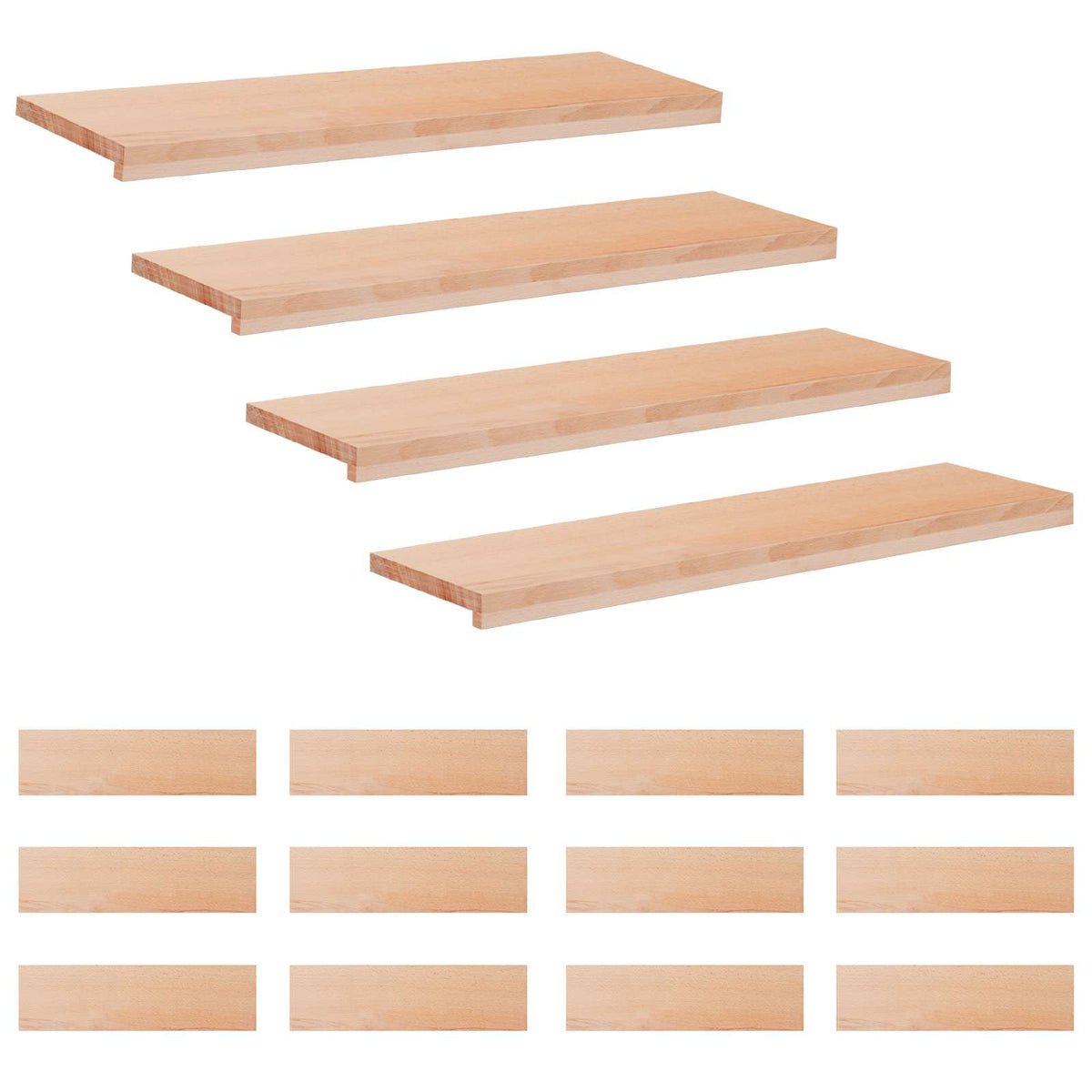 Tappeti per scale 16 pz 90 x 25 x 2 cm Naturale | homemem39