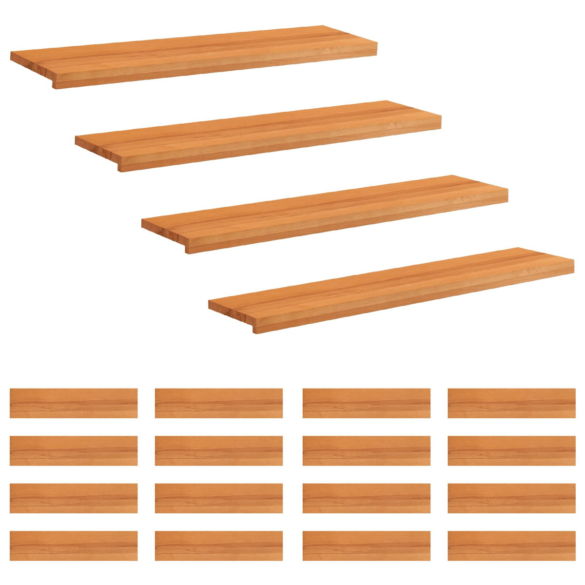 Tappeti per scale 20 pz 110 x 25 x 2 cm Marrone Chiaro | homemem39