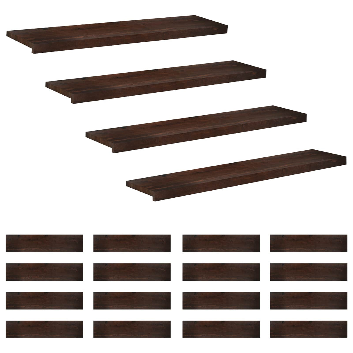 Tappeti per scale 20 pz 110 x 30 x 2 cm Marrone Scuro | homemem39