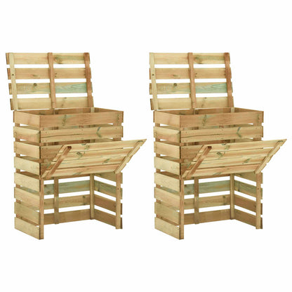 Compostiera da giardino a listelli 2 pcs Verde