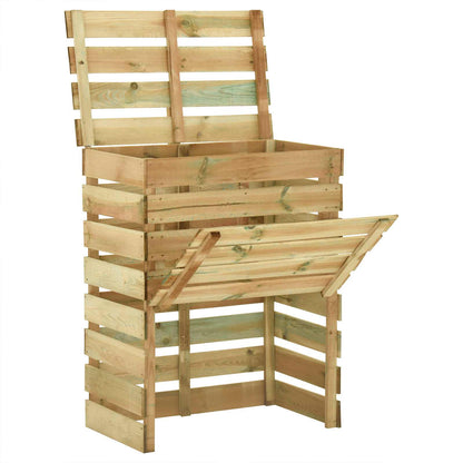 Compostiera da giardino a listelli 3 pcs Verde