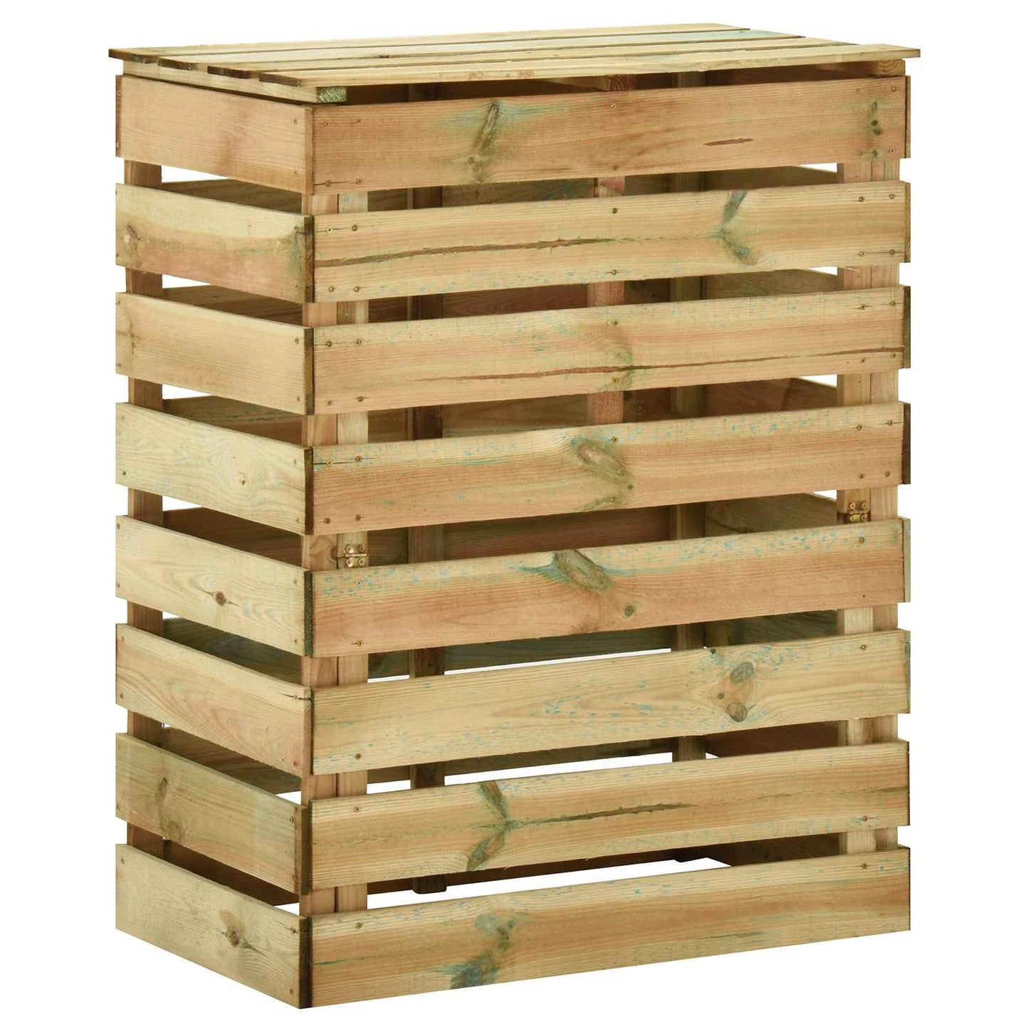 Compostiera da giardino a listelli 3 pcs Verde