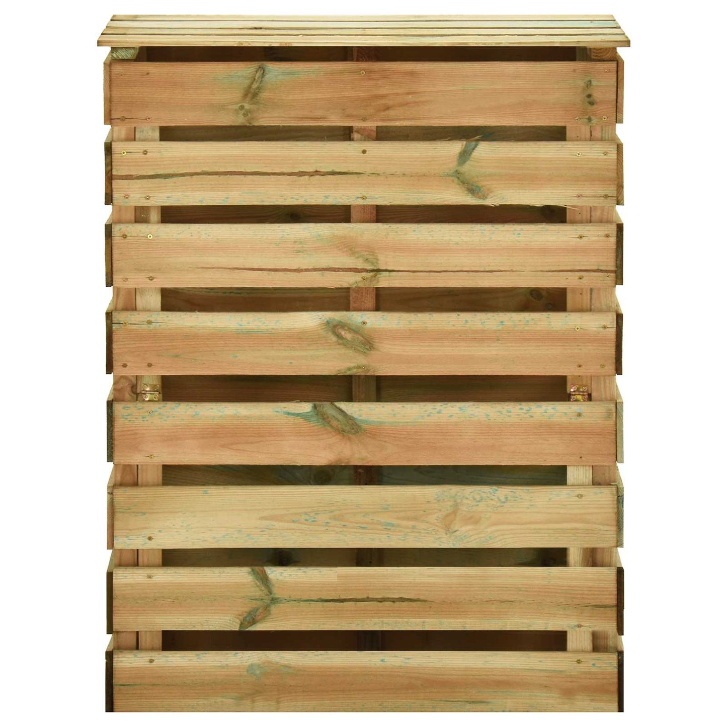 Compostiera da giardino a listelli 3 pcs Verde