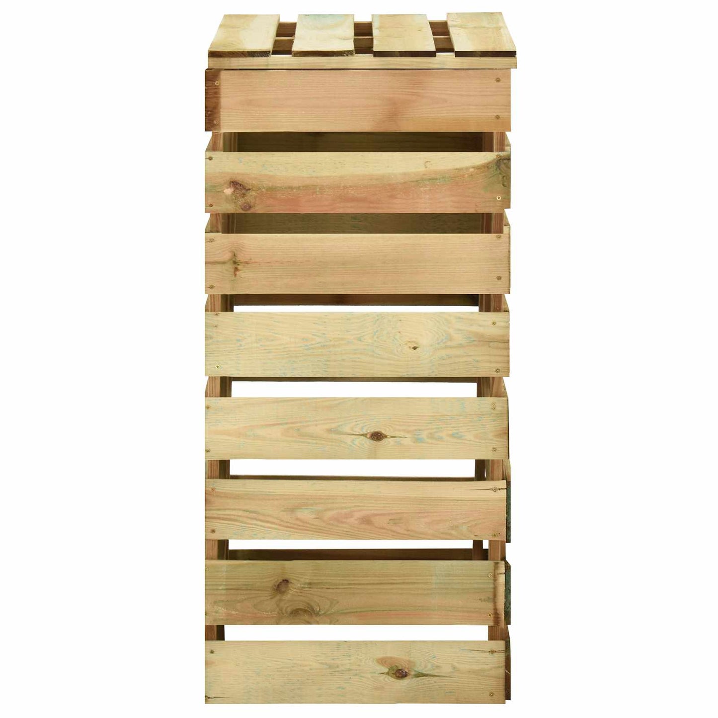 Compostiera da giardino a listelli 3 pcs Verde | homemem39