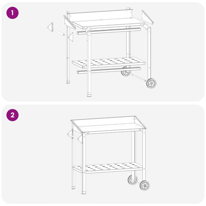 Tavolo da Vaso con Ruote 96 x 50 x 89 cm | homemem39