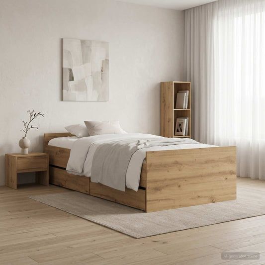 Struttura del letto Rovere Artigianale 90 x 200 cm | homemem39
