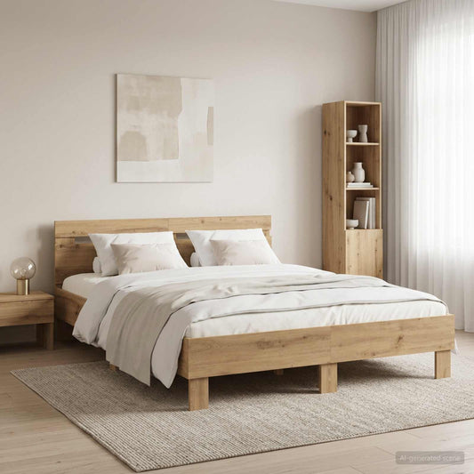 Struttura del letto Rovere Artigianale 135 x 190 cm | homemem39