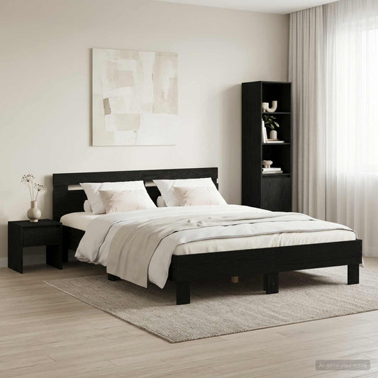 Struttura del letto Rovere Nero 120 x 190 cm | homemem39