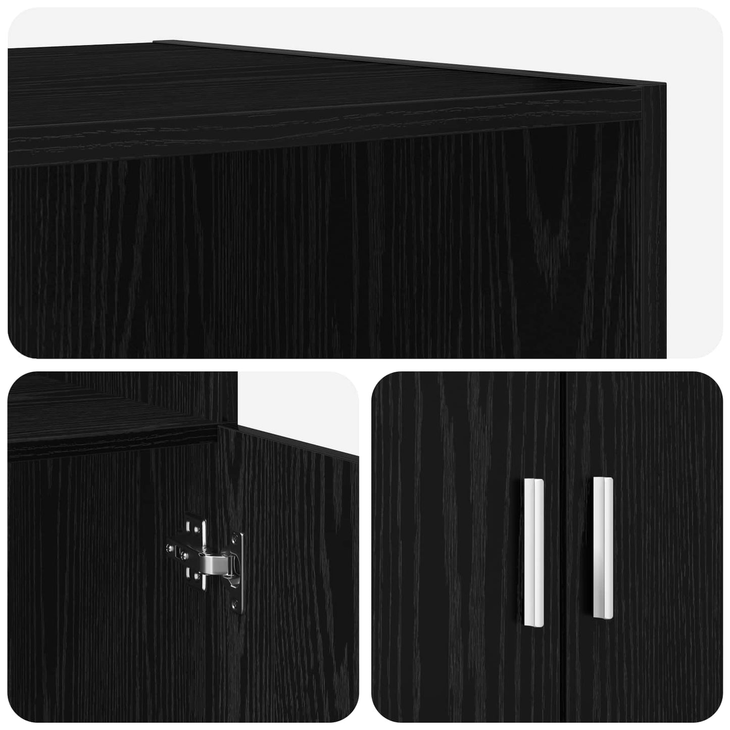 Credenza Rovere Nero 70 x 42,5 x 185 cm Legno ingegnerizzato | homemem39
