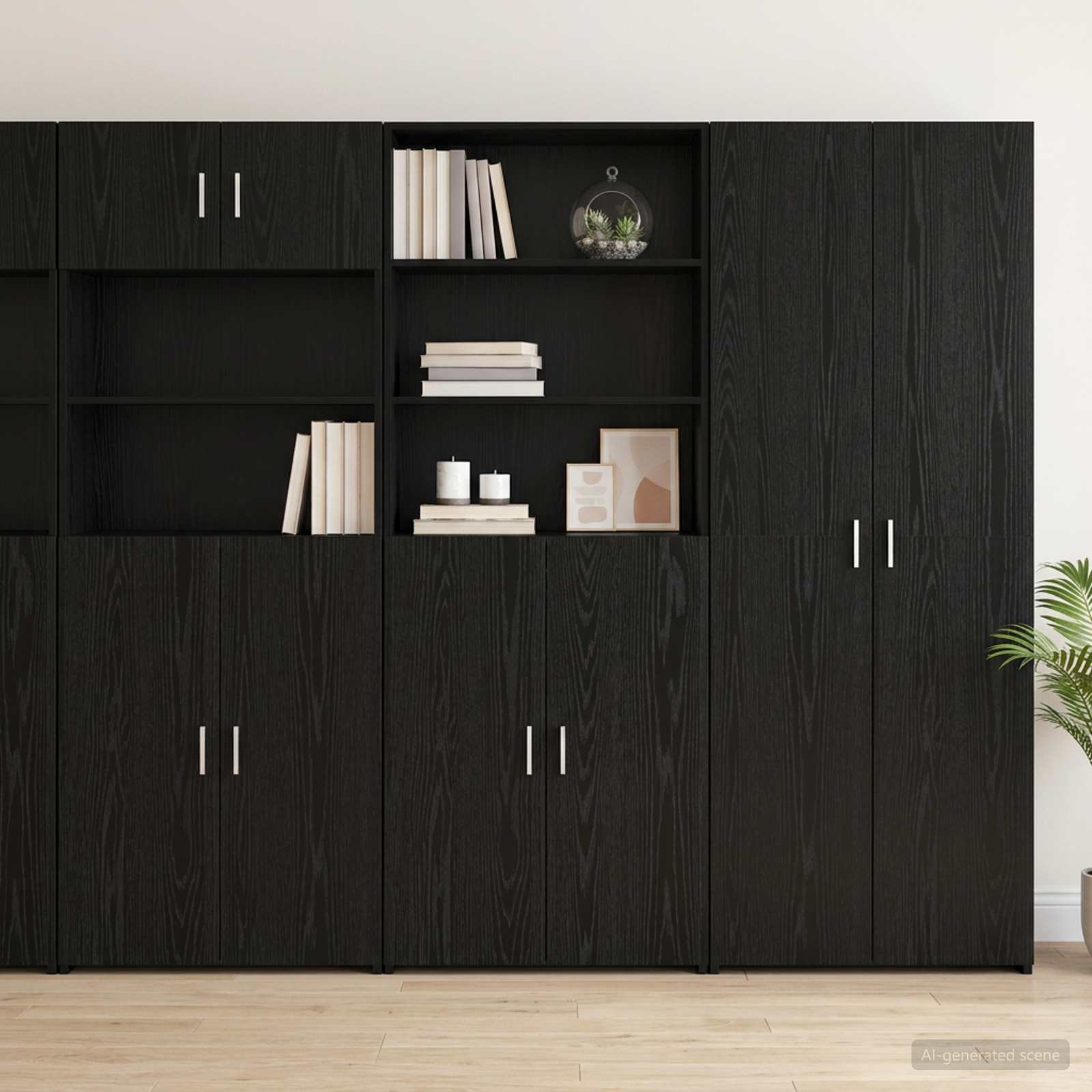 Credenza Rovere Nero 70 x 42,5 x 185 cm Legno ingegnerizzato | homemem39