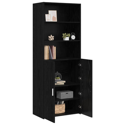 Credenza Rovere Nero 70 x 42,5 x 185 cm Legno ingegnerizzato | homemem39