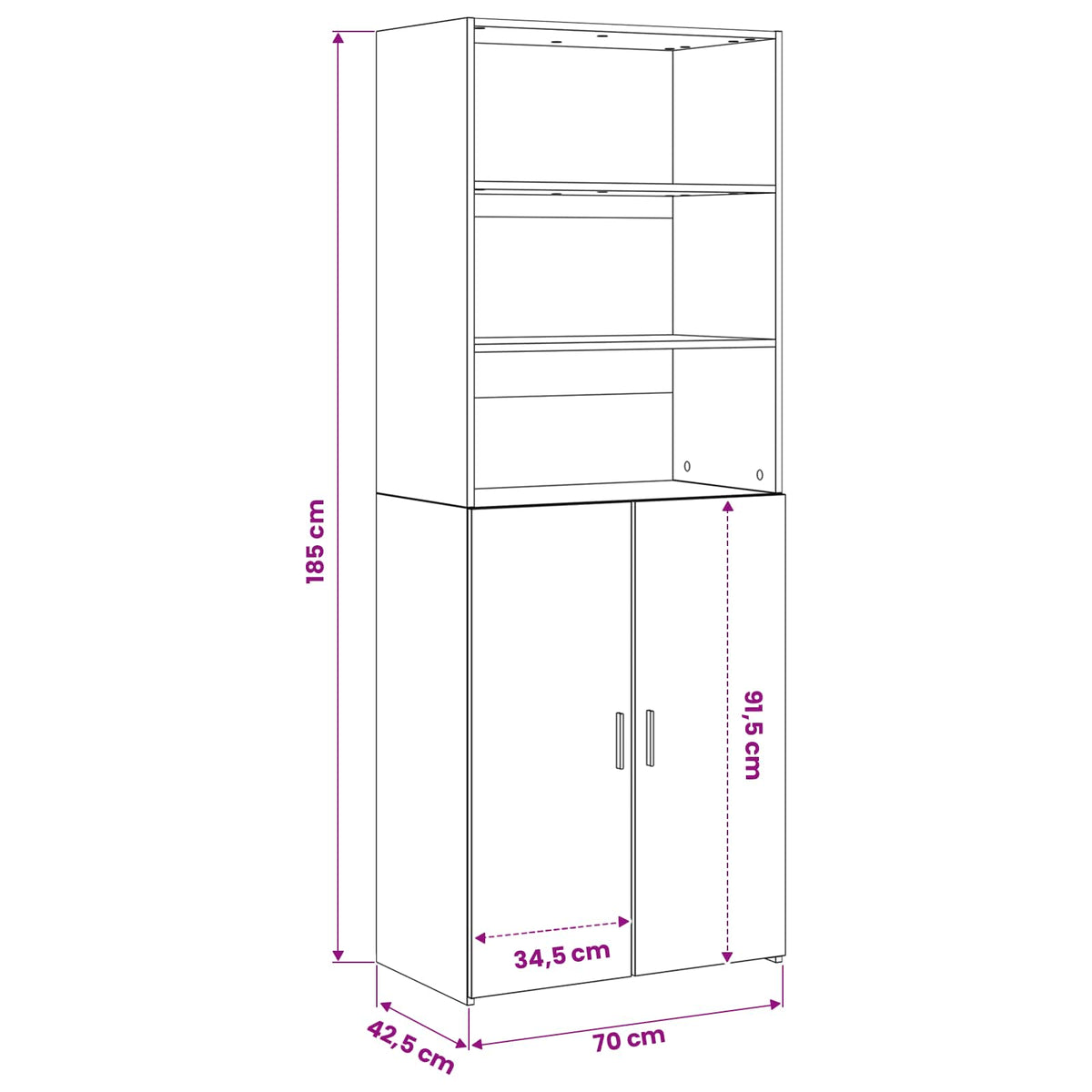 Credenza 70 x 42,5 x 185 cm