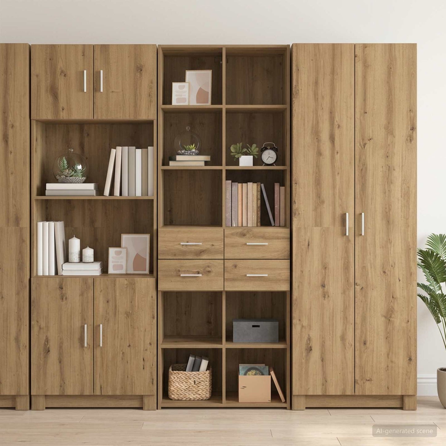Libreria Rovere artigianale 30 x 42.4 x 185.2 cm