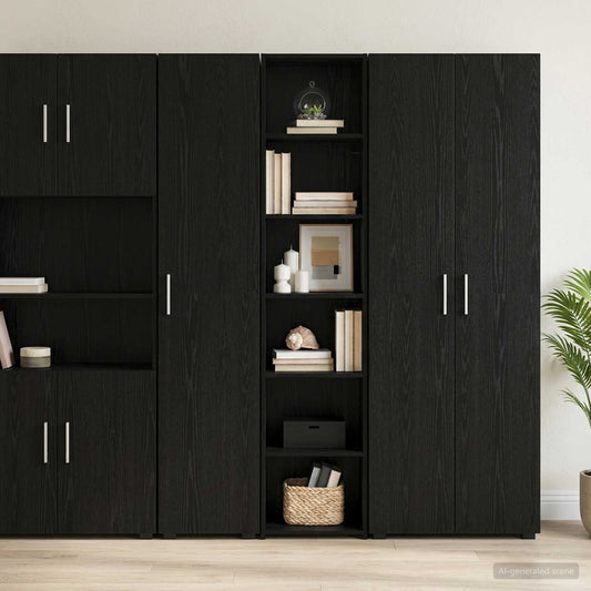 Credenza Rovere Nero 40 x 41 x 185 cm Legno ingegnerizzato