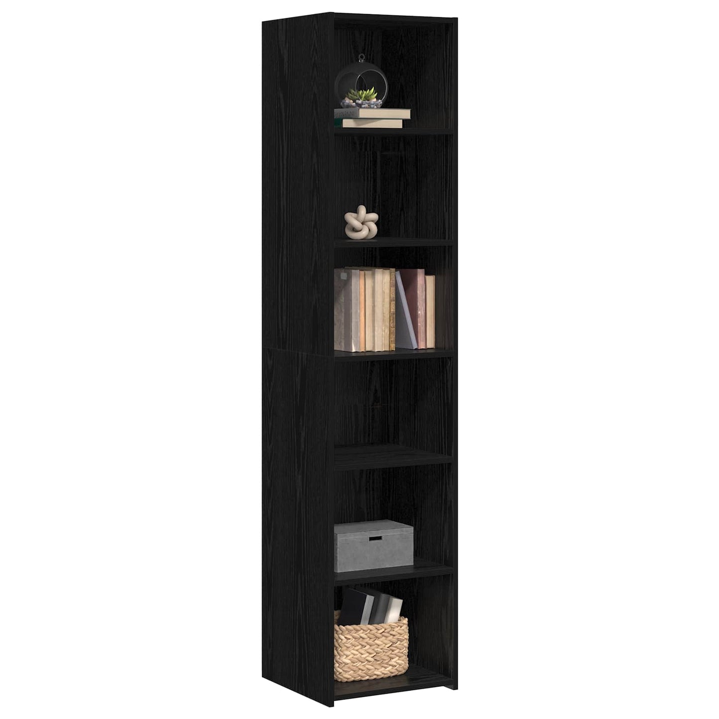 Credenza Rovere Nero 40 x 41 x 185 cm Legno ingegnerizzato