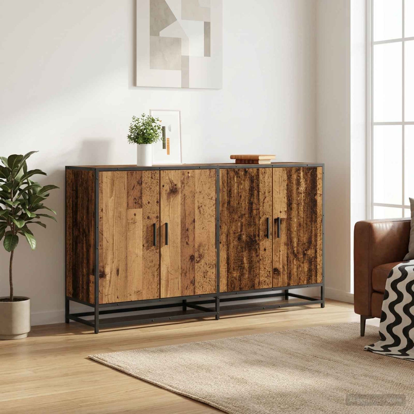 Credenza Legno antico 134 x 35 x 76 cm Legno ingegnerizzato
