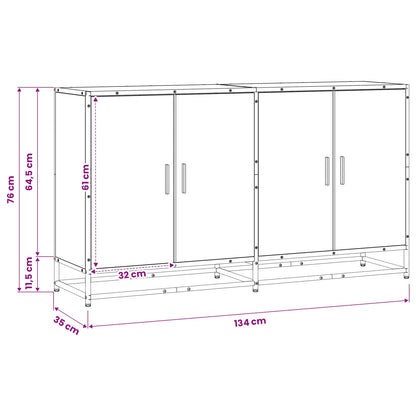 Credenza Legno antico 134 x 35 x 76 cm Legno ingegnerizzato