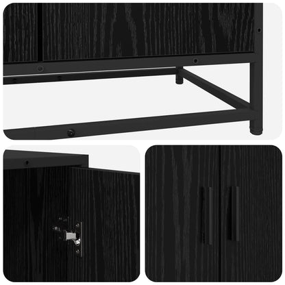 Credenza Rovere Nero 134 x 35 x 76 cm Legno ingegnerizzato