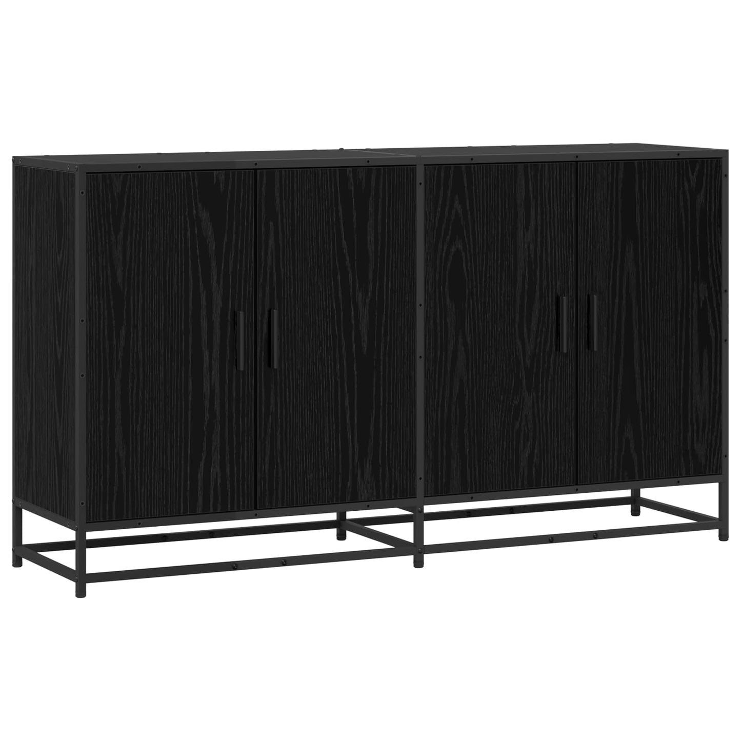 Credenza Rovere Nero 134 x 35 x 76 cm Legno ingegnerizzato