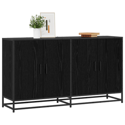 Credenza Rovere Nero 134 x 35 x 76 cm Legno ingegnerizzato