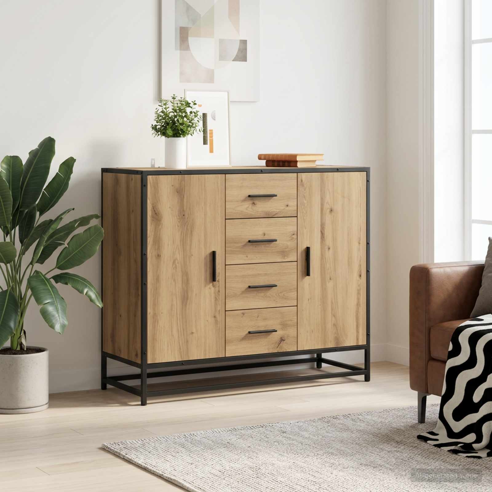 Credenza Rovere Artigianale 92 x 35 x 76 cm | homemem39