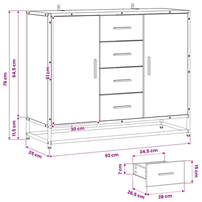 Credenza Rovere Artigianale 92 x 35 x 76 cm | homemem39
