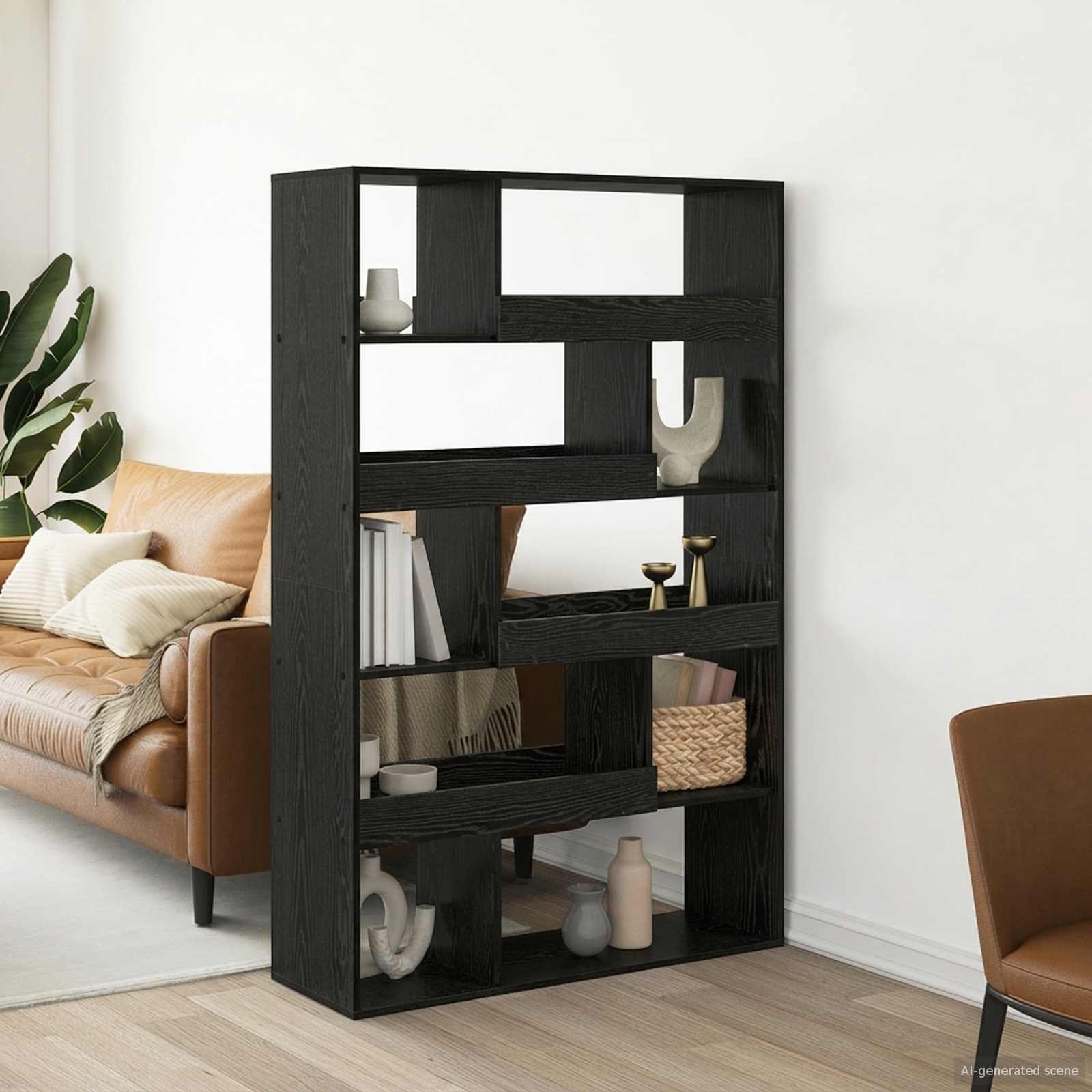 Scaffale per Libri Rovere nero 100 x 33 x 156,5 cm | homemem39