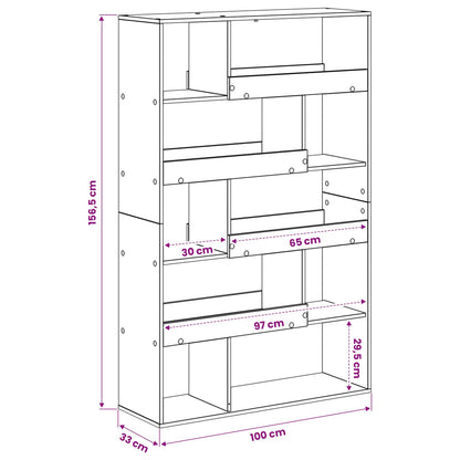 Scaffale per Libri Rovere nero 100 x 33 x 156,5 cm | homemem39