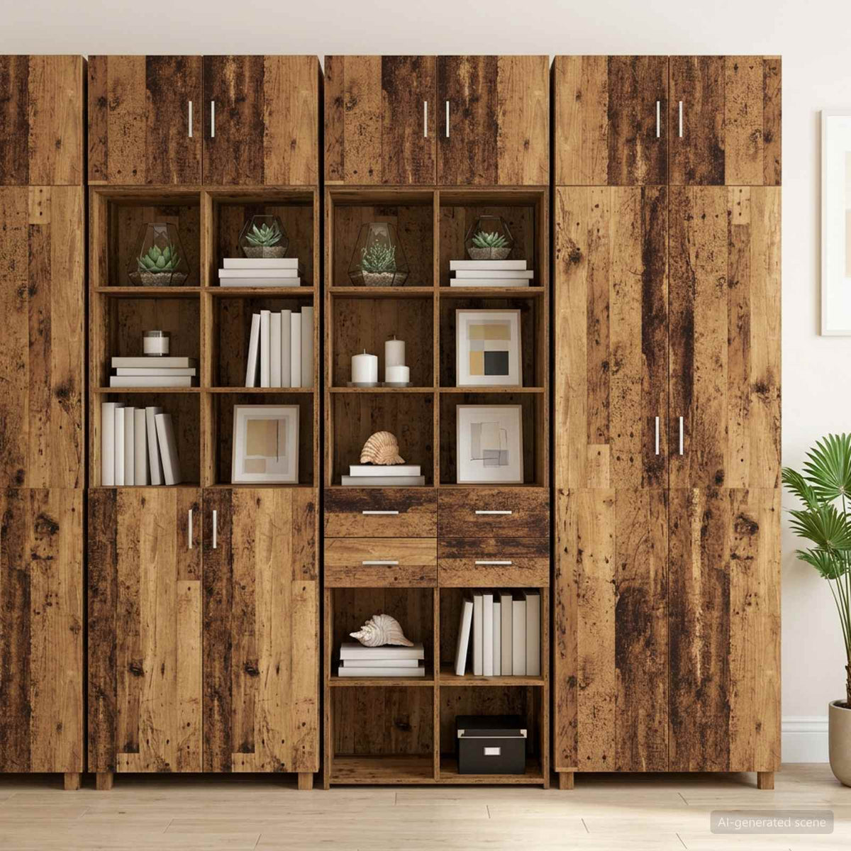 Armadio per la conservazione con ripiani Legno antico