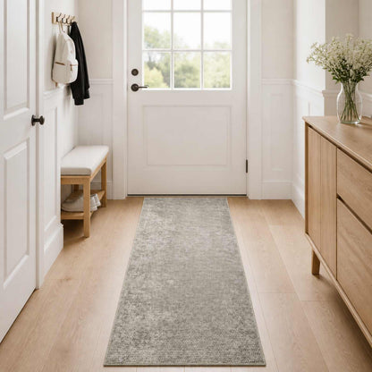 Tappeto Beige 100 x 400 cm 100% Poliestere 3 mm Lavabile