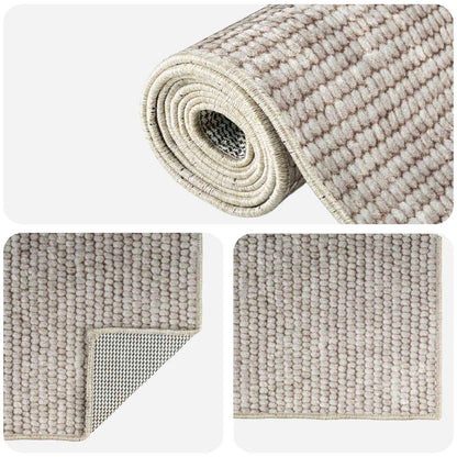 Tappeto Beige 100 x 100 cm 100% Poliestere 3 mm Lavabile | homemem39