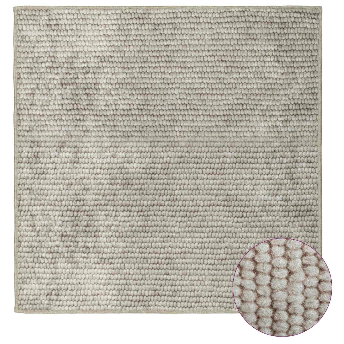 Tappeto Beige 100 x 100 cm 100% Poliestere 3 mm Lavabile | homemem39