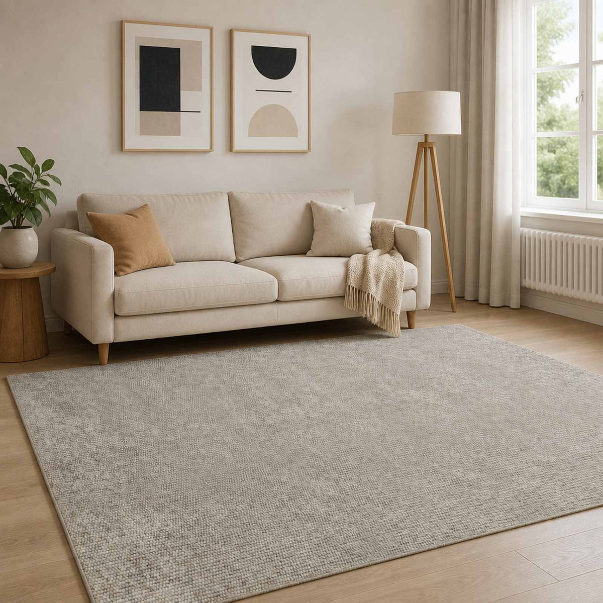 Tappeto Beige 120 x 180 cm 100% Poliestere 3 mm Lavabile
