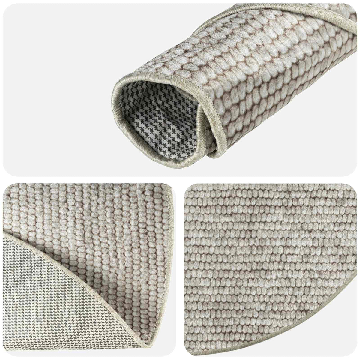 Tappeto Beige Ø 120 cm 100% Poliestere 3 mm Lavabile