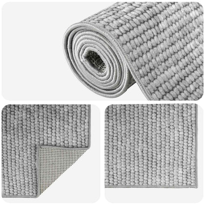 Tappeto Grigio 80 x 200 cm 100% Poliestere 3 mm Lavabile