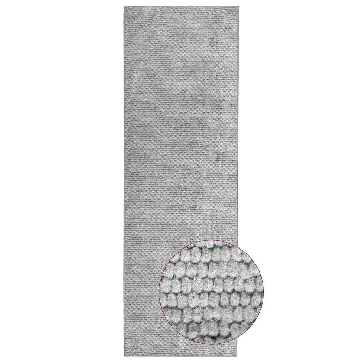 Tappeto Grigio 80 x 200 cm 100% Poliestere 3 mm Lavabile