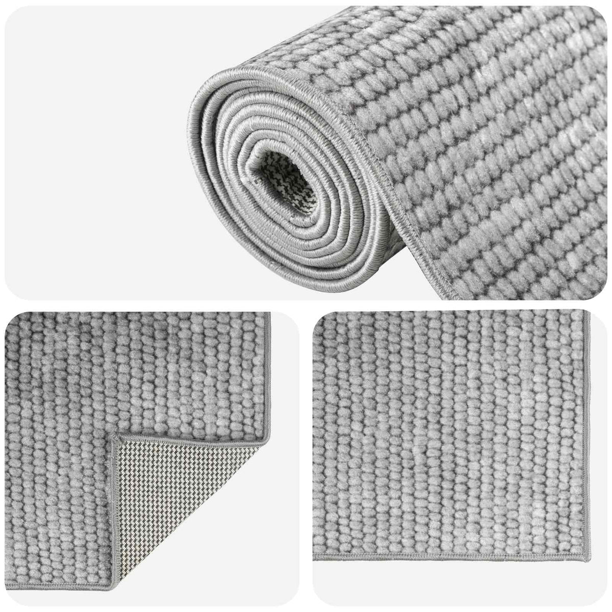 Tappeto Grigio 120 x 180 cm 100% Poliestere 3 mm Lavabile | homemem39