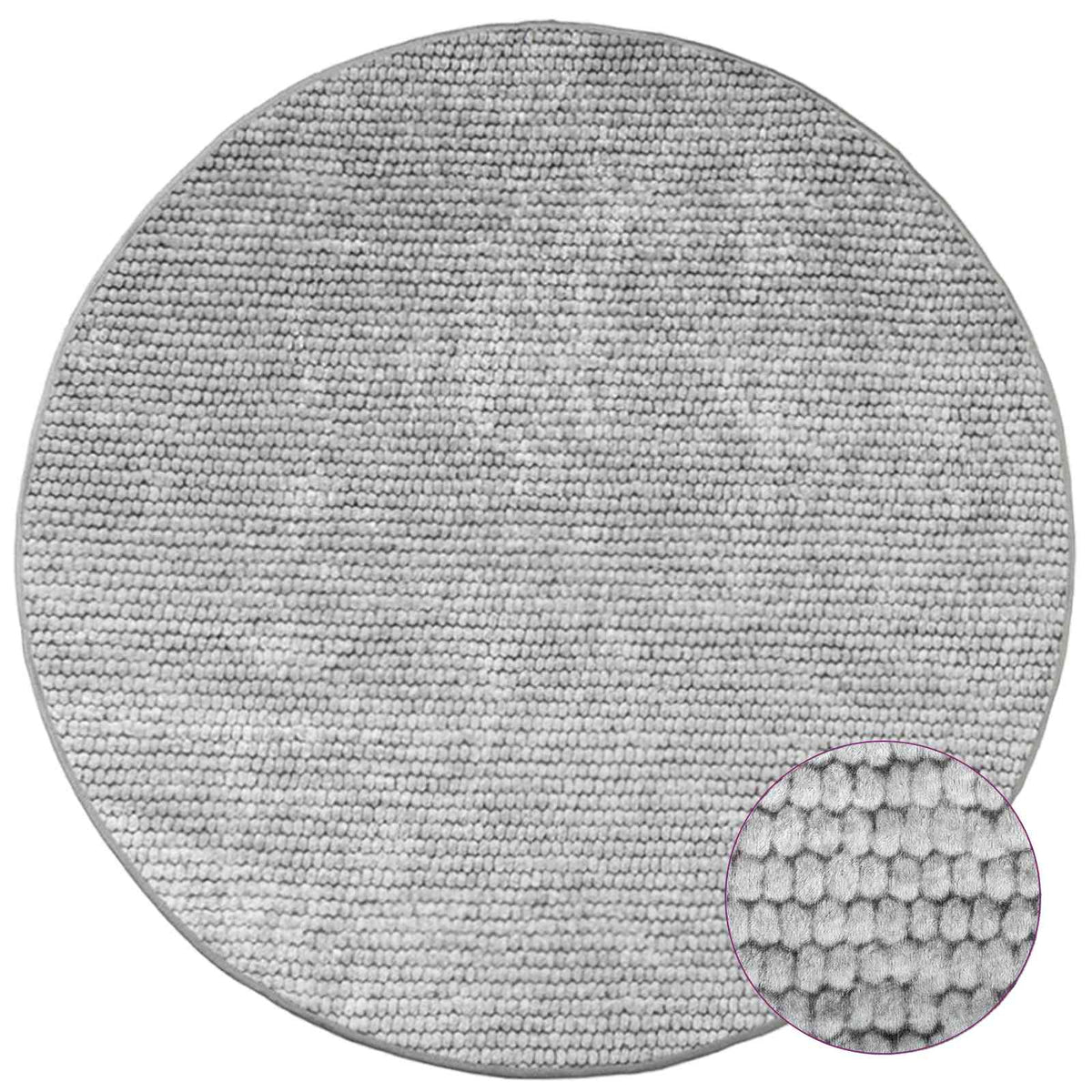 Tappeto Grigio Ø 120 cm 100% Poliestere 3 mm Lavabile | homemem39