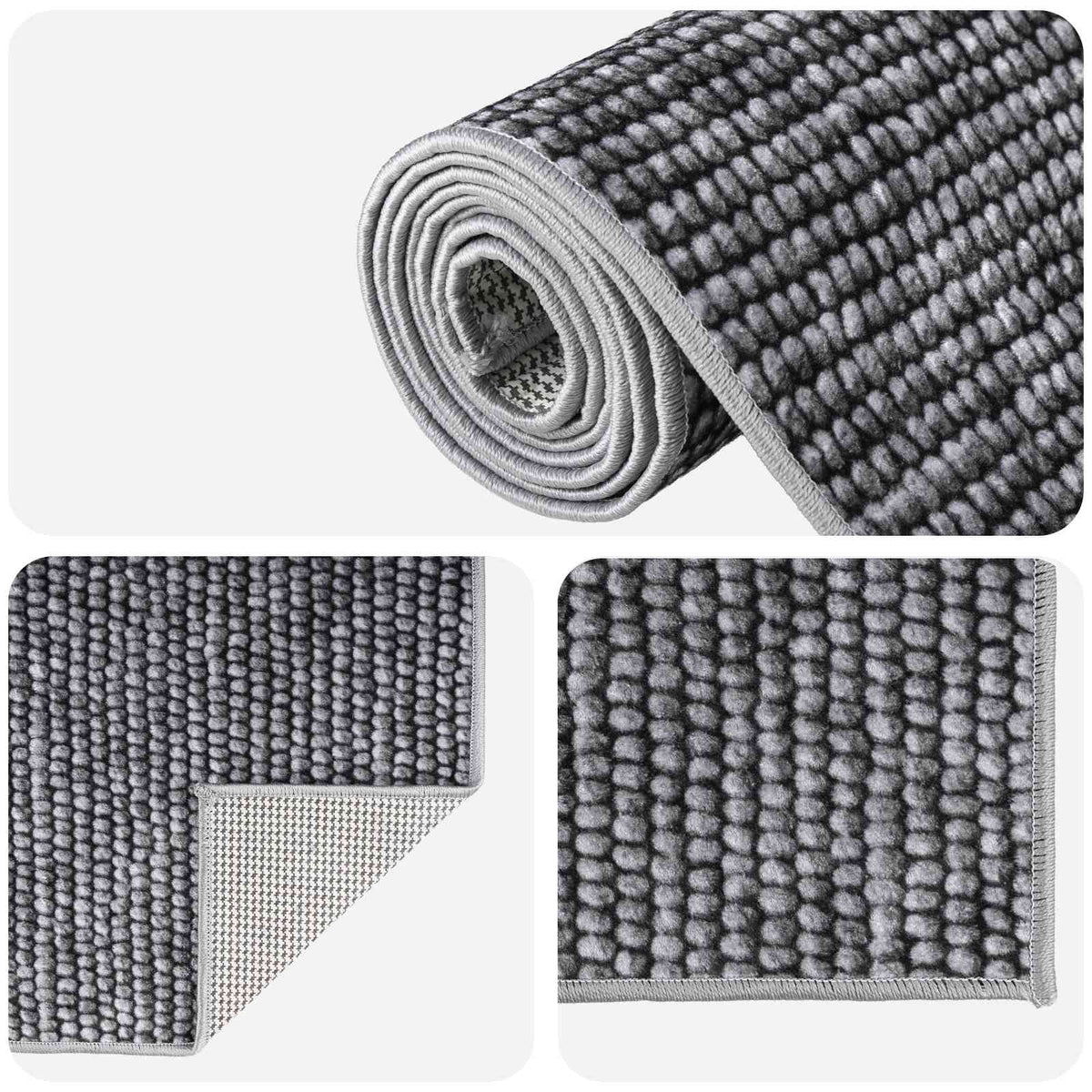 Tappeto Antracite 120 x 180 cm 100% Poliestere 3 mm Lavabile | homemem39