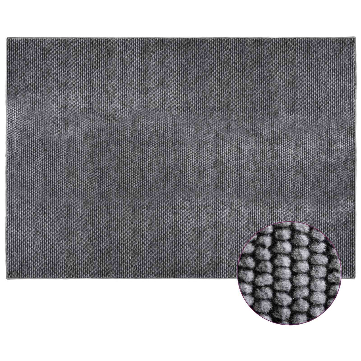 Tappeto Antracite 190 x 300 cm 100% Poliestere 3 mm Lavabile