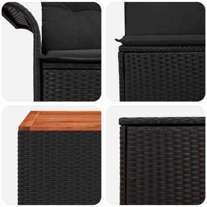 Set di divani 6 pz 4-Numero di posti Nero | homemem39