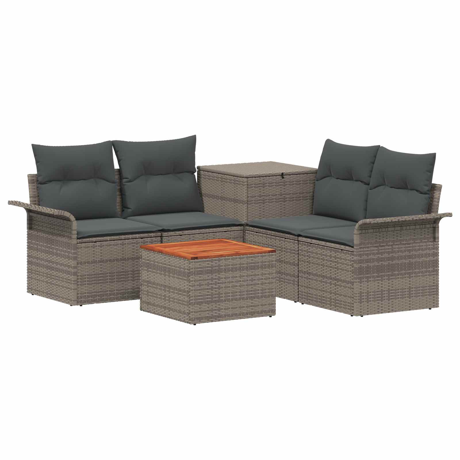 Set di divani 6 pz 4-Numero di posti Grigio e Grigio Scuro | homemem39