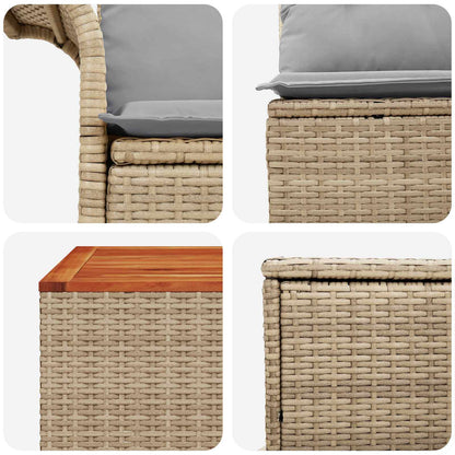 Set di divani 6 pz 4-Numero di posti Beige e Grigio Chiaro