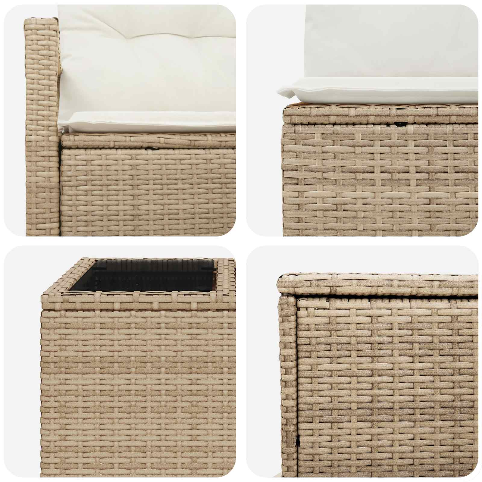 Set di divani 6 pz Beige e Bianco Crema | homemem39
